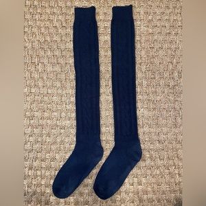 Navy Blue Knee High Boot-Style Tube Socks